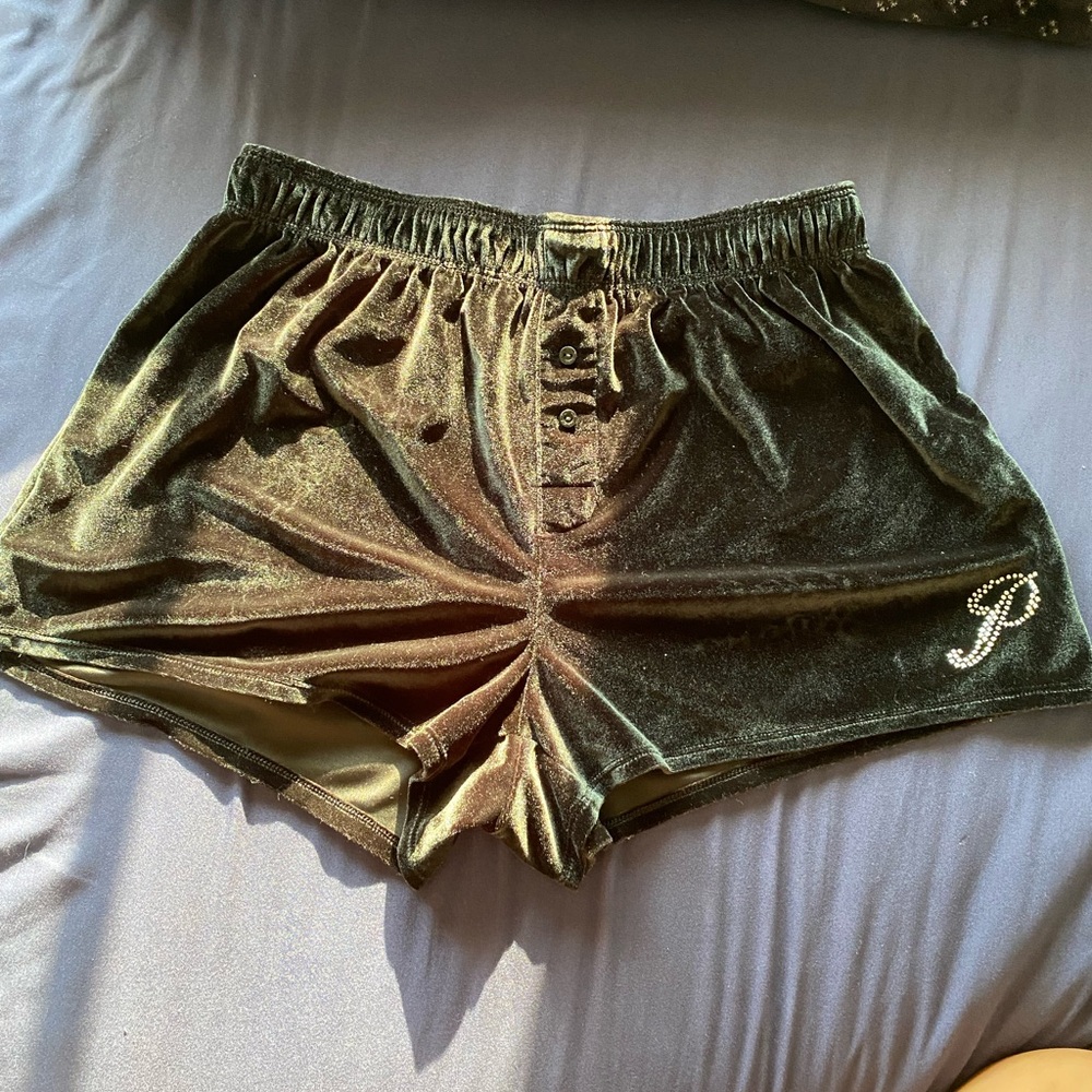 PINK Victoria's Secret Velvet Black Shorts